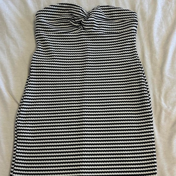 NWOT Misguided Strapless Bodycon Maxi Dress in Black and White Size S - Picture 6 of 12